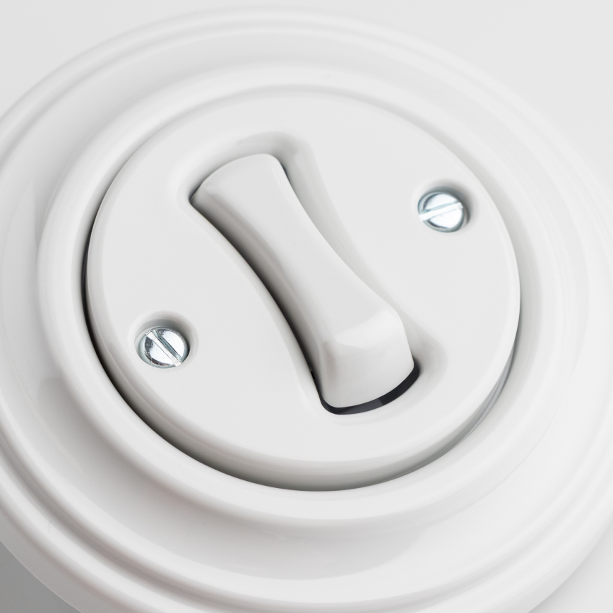 Kliklap - Retro trepi lüliti raamiga nr. 6, lumevalge