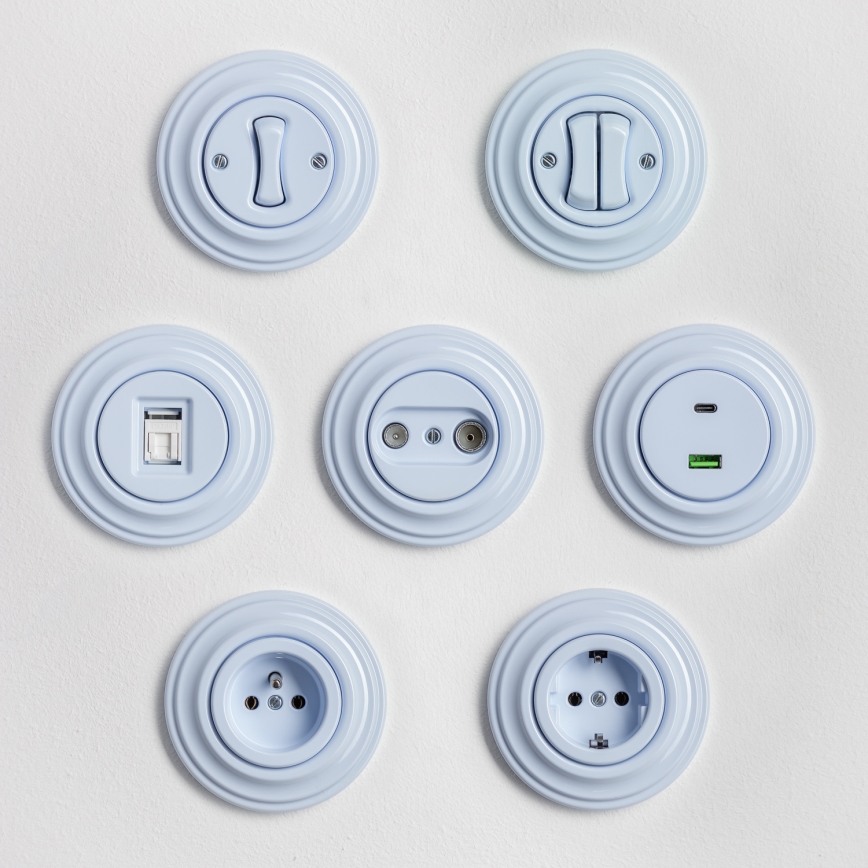 Kliklap - Retro trepi lüliti raamiga nr. 6 sinine