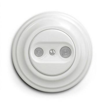 Kliklap - Retro TV+R liitumispesa (läbiv) lumivalge raamiga