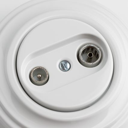 Kliklap - Retro TV+R liitumispesa (läbiv) lumivalge raamiga