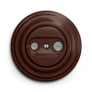 Kliklap - Retro TV+R liitumispesa (läbiv) raamiga, pruun