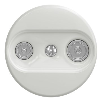 Kliklap - Retro TV+R seinapesa (lõpp), raamita, keraamiline, valge