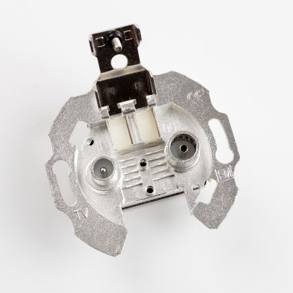 Kliklap - Retro TV+R seinapistik (läbiv) raamiga, must