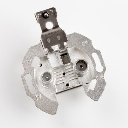 Kliklap - Retro TV+R seinapistik (lõpp) raamiga, lumevalge