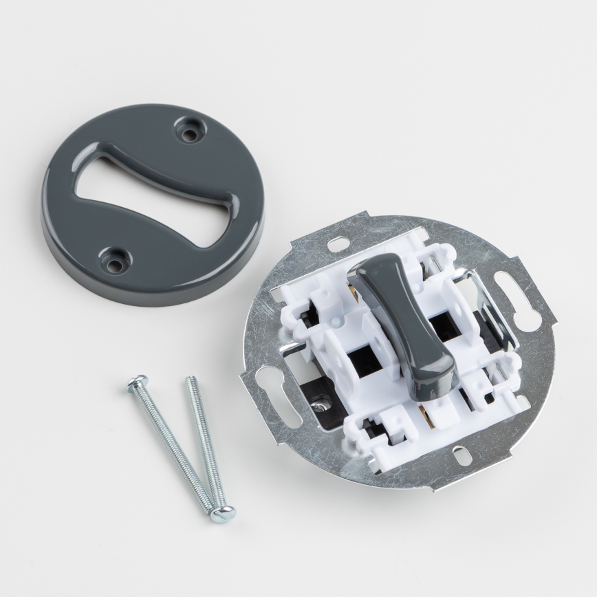 Kliklap - Retro ühepooleline lüliti raamiga nr. 1, antratsiit