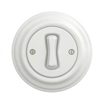 Kliklap - Retro ühepooleline lüliti raamiga nr 1 lumivalge