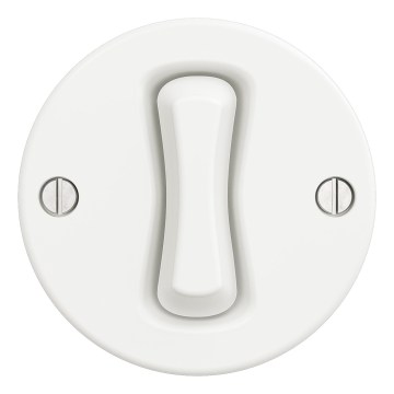 Kliklap - Retro ühepoolne lüliti raamita nr 1, lumivalge