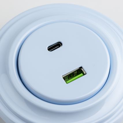 Kliklap - retro USB A- ja C-pistikupesa raamiga, sinine