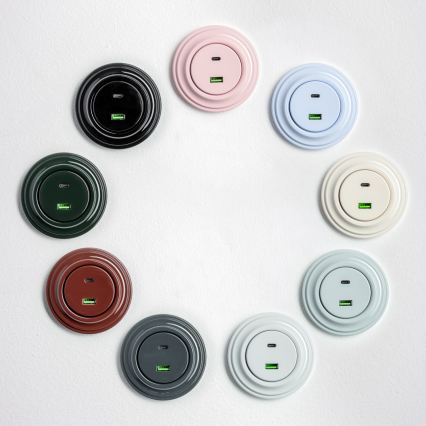 Kliklap - Retro USB-pesa (USB-A ja USB-C) raamiga, roheline