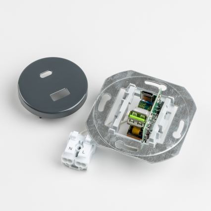 Kliklap - retro USB-pistikupesa A+C raamiga, antratsiit