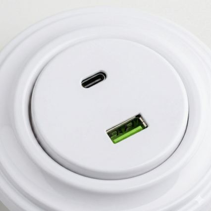 Kliklap - Retro USB-pistikupesa A+C raamiga, lumivalge