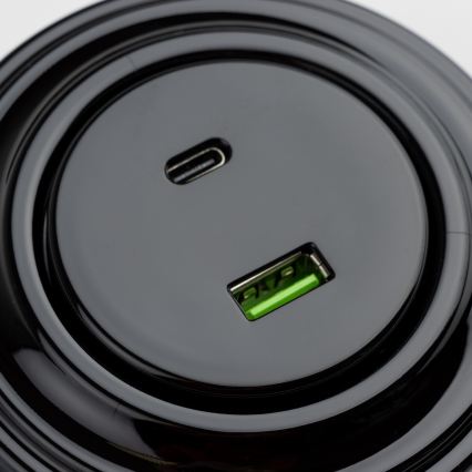Kliklap - retro USB-pistikupesa (USB-A ja USB-C) raamiga, must