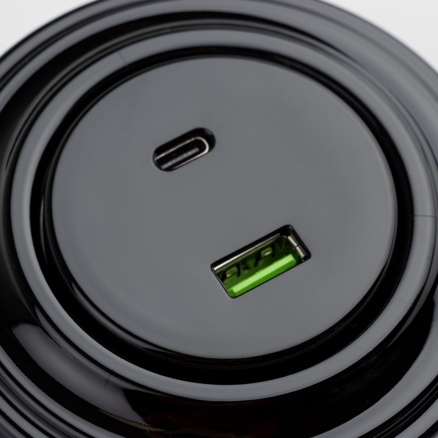 Kliklap - retro USB-pistikupesa (USB-A ja USB-C) raamiga, must