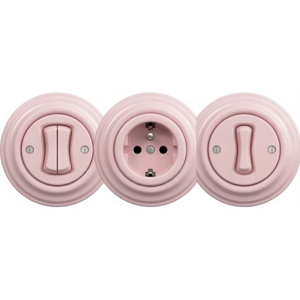 Kliklap - Retro väike keskne raam vanaroosa