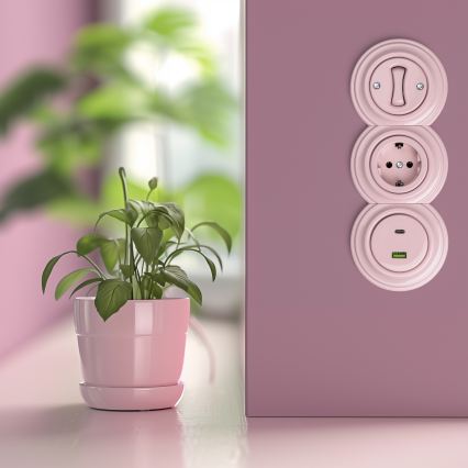 Kliklap - Retro väike keskne raam vanaroosa