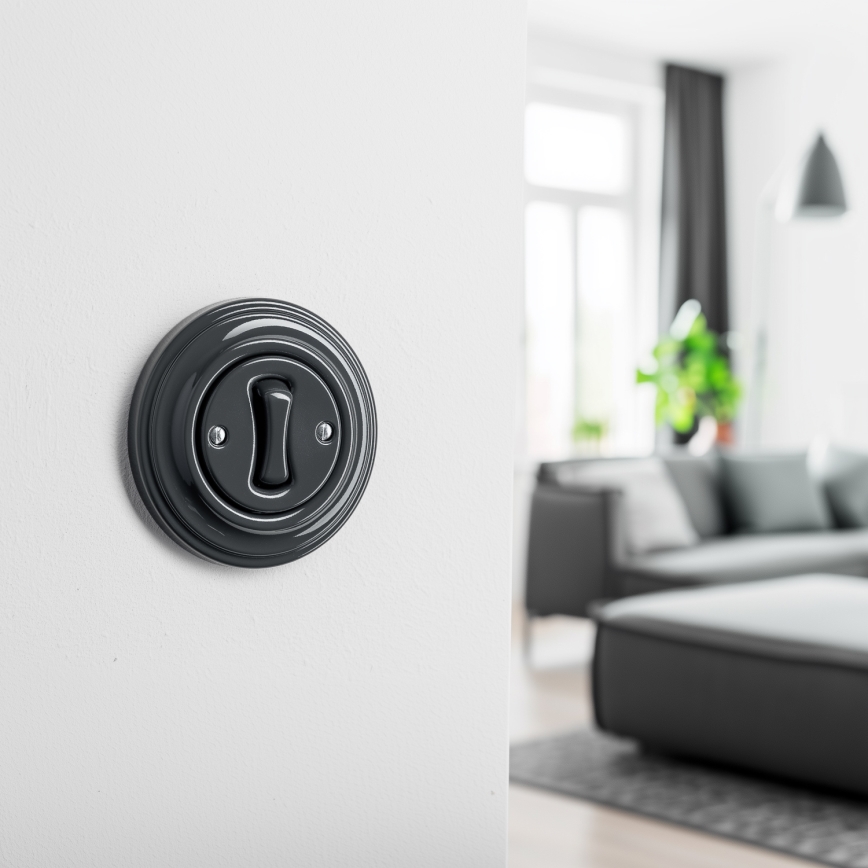 Kliklap - retronupp antratsiitvärvi raamiga