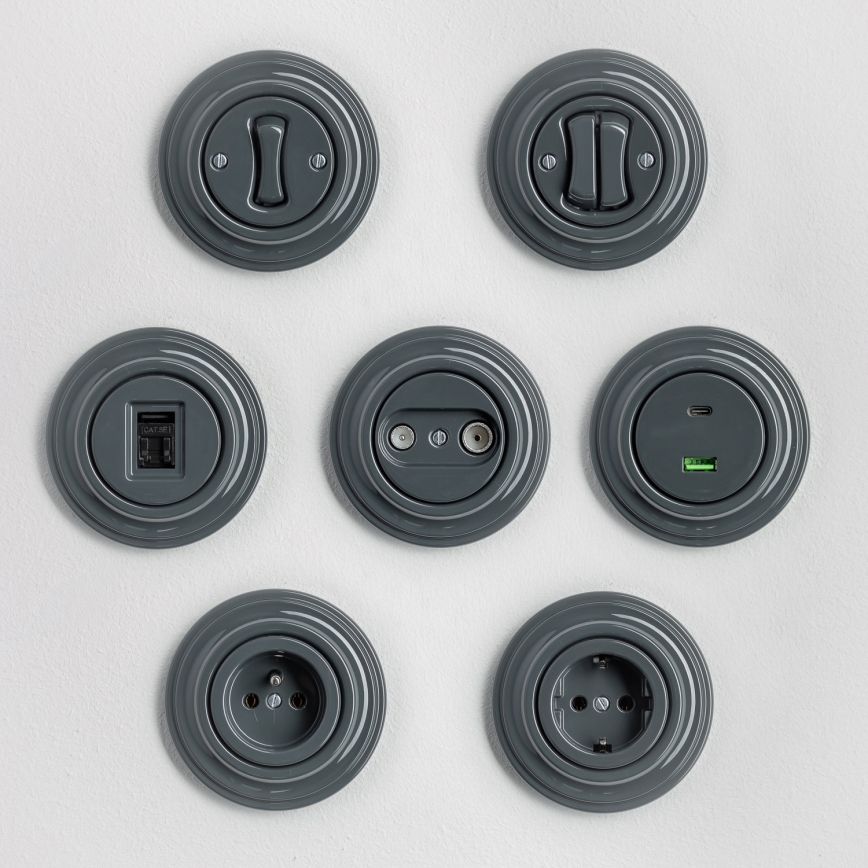 Kliklap - retronupp antratsiitvärvi raamiga