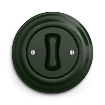 Kliklap - retrostiilis nupp raamiga, roheline