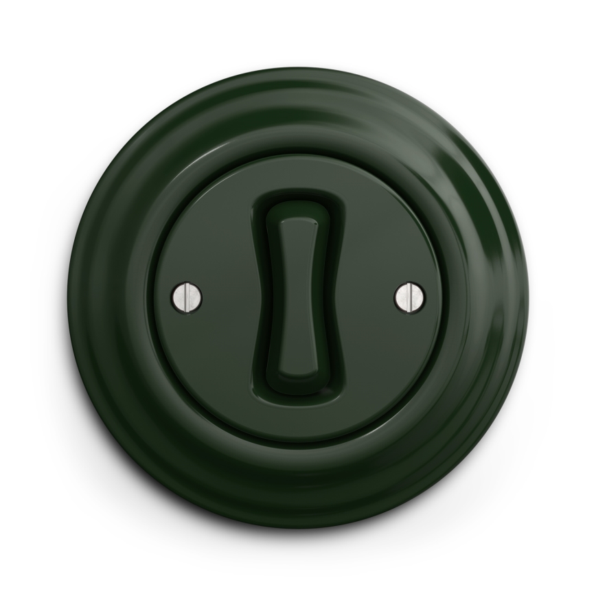 Kliklap - retrostiilis nupp raamiga, roheline