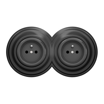 Kliklap - topelt retro pistikupesa koduseks kasutamiseks raamiga 230V antratsiit