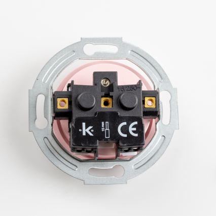 Kliklap - Topelt retro-stiilis kodune pistikupesa raamiga 230V vanaroosa