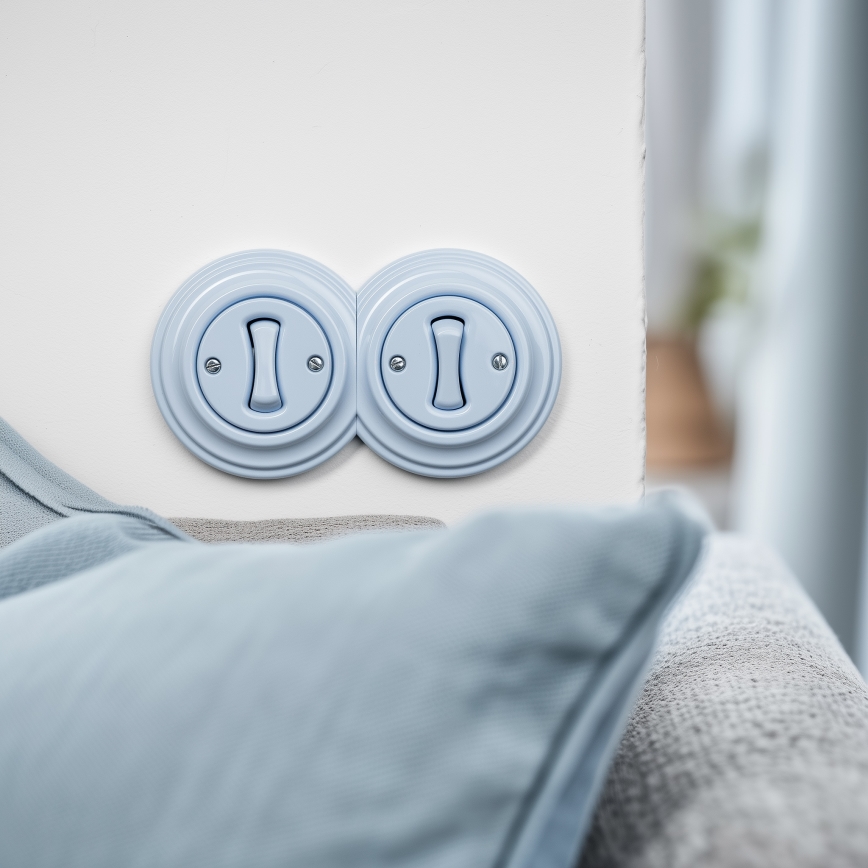 Kliklap - Topelt retro ühepoolsete lülititega raamiga nr 1, sinine