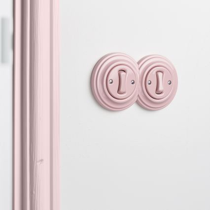 Kliklap - Topeltne retro ühepoolne lüliti raamiga nr. 1, vanaroosa