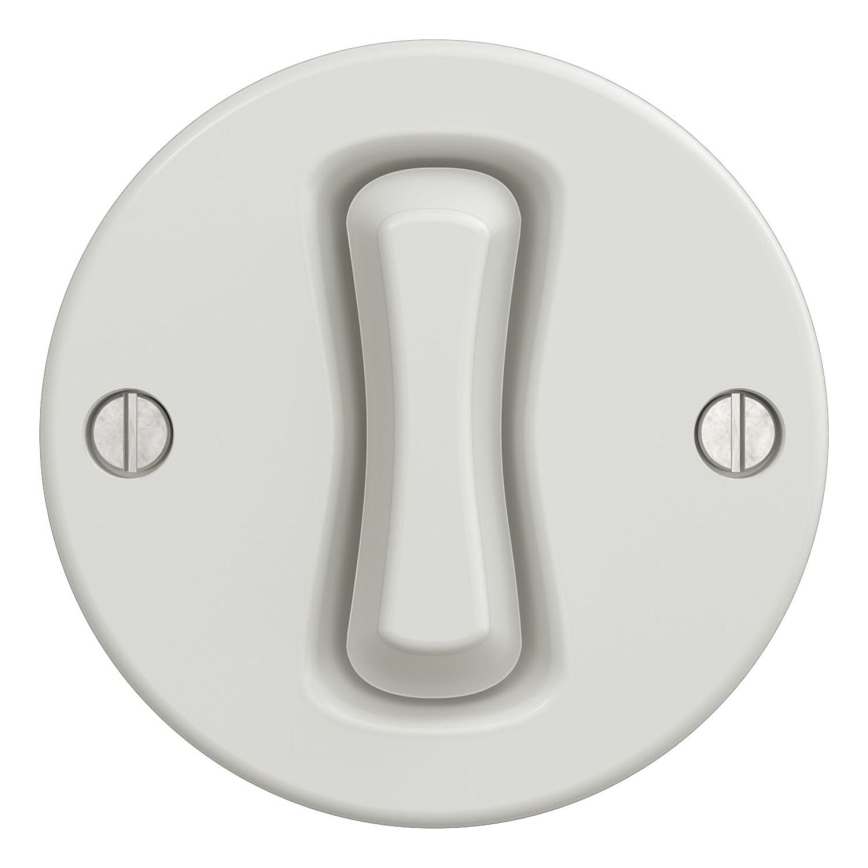 Kliklap - valge retro-nupp ilma raamita