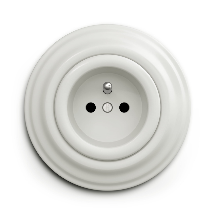Kliklap - Vanaaegne pistik 230V valge