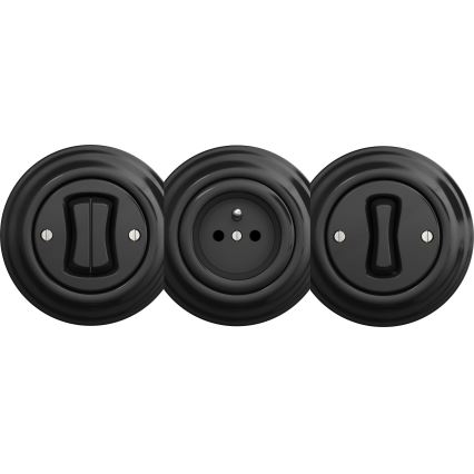Kliklap - Vanaaegne pistikupesa ilma raamita SCHUKO 230V/16A must