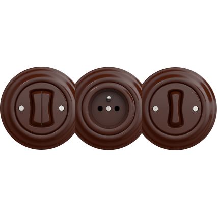 Kliklap - Vanaaegne pistikupesa ilma raamita SCHUKO 230V/16A pruun