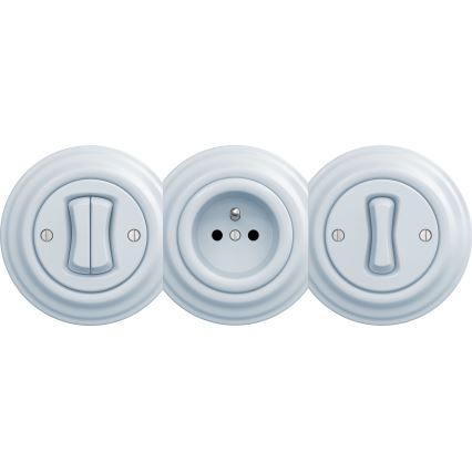 Kliklap - Vanaaegne pistikupesa ilma raamita SCHUKO 230V/16A sinine