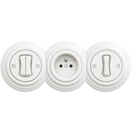 Kliklap - Vanaaegne pistikupesa ilma raamita SCHUKO 230V/16A valge