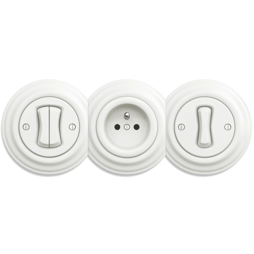 Kliklap - Vanaaegne pistikupesa ilma raamita SCHUKO 230V/16A valge
