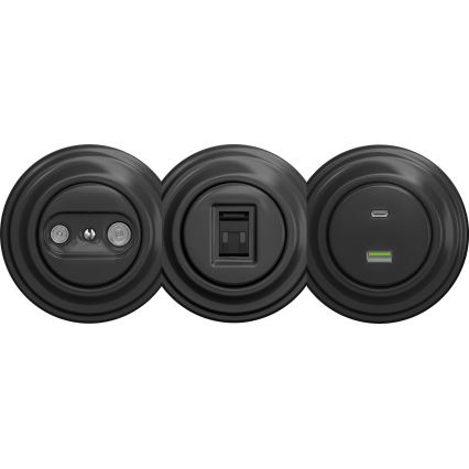 Kliklap - Vanaaegne USB pesa A+C ilma raamita antratsiit