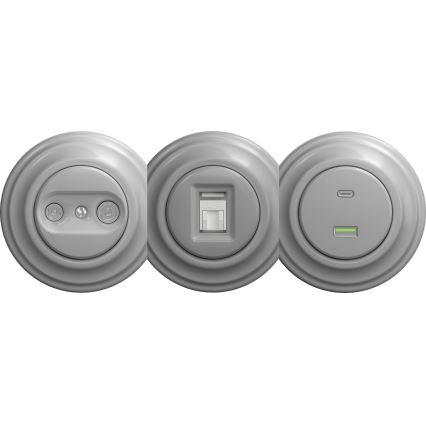 Kliklap - Vanaaegne USB pesa A+C ilma raamita hall