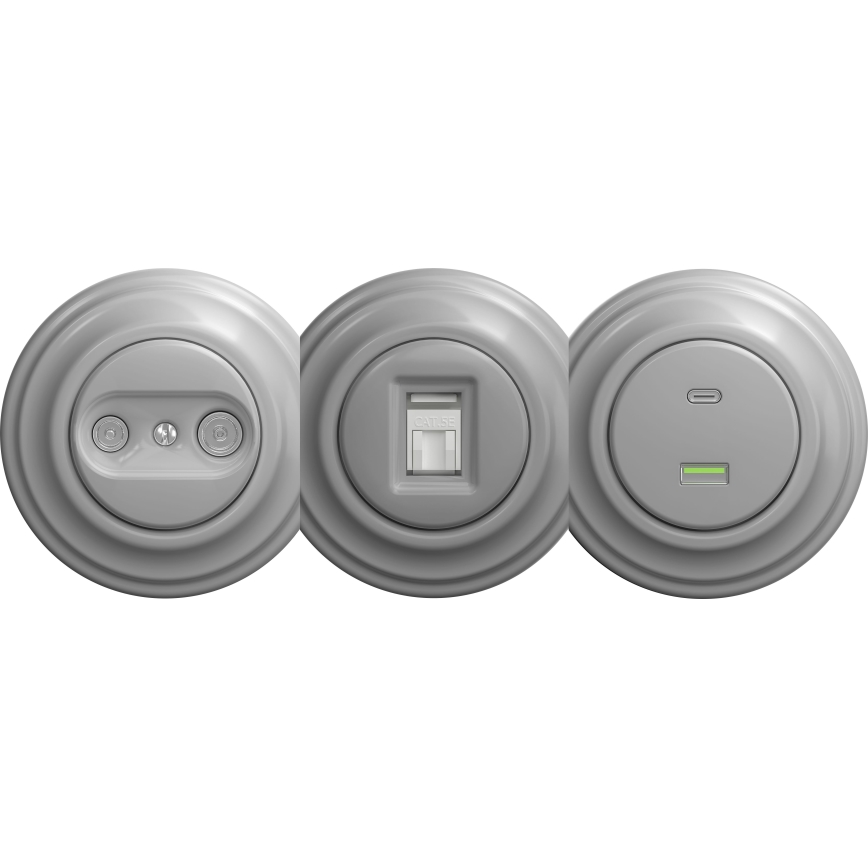 Kliklap - Vanaaegne USB pesa A+C ilma raamita hall