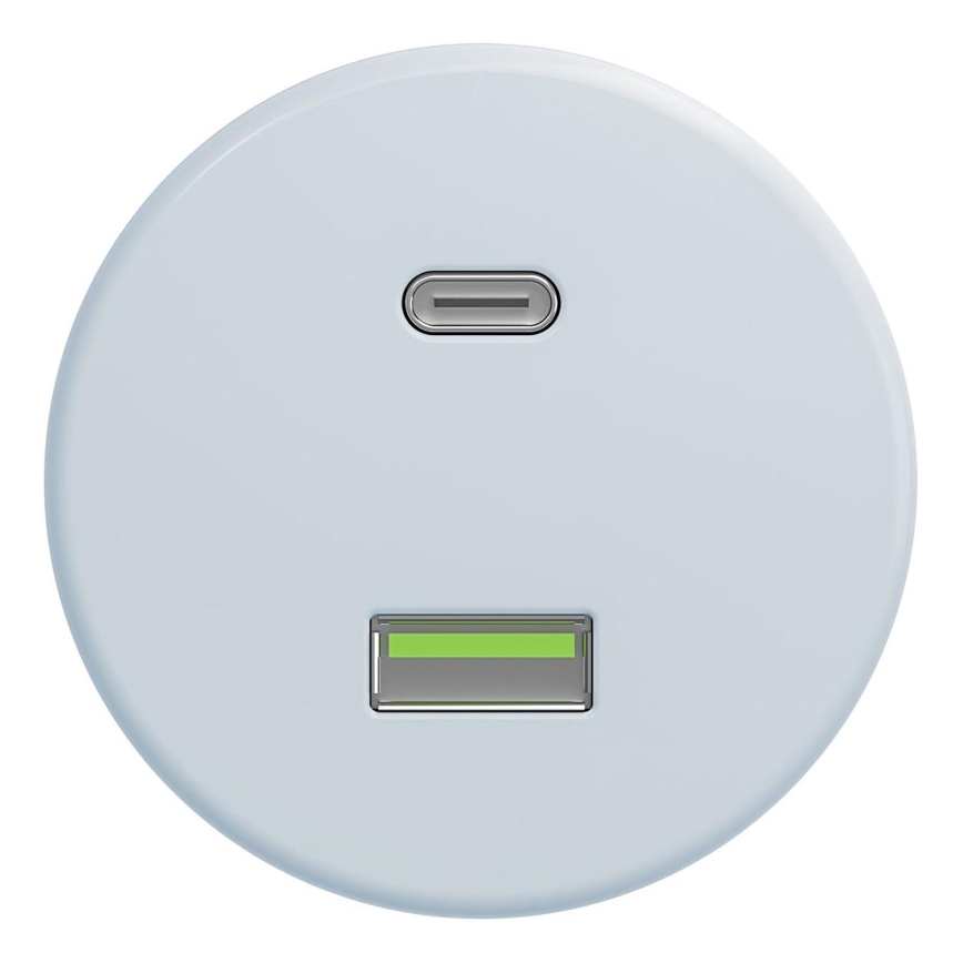 Kliklap - Vanaaegne USB pesa A+C ilma raamita sinine
