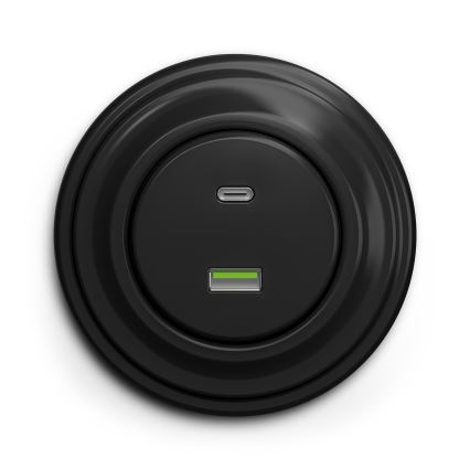 Kliklap - Vanaaegne USB pesa A+C must
