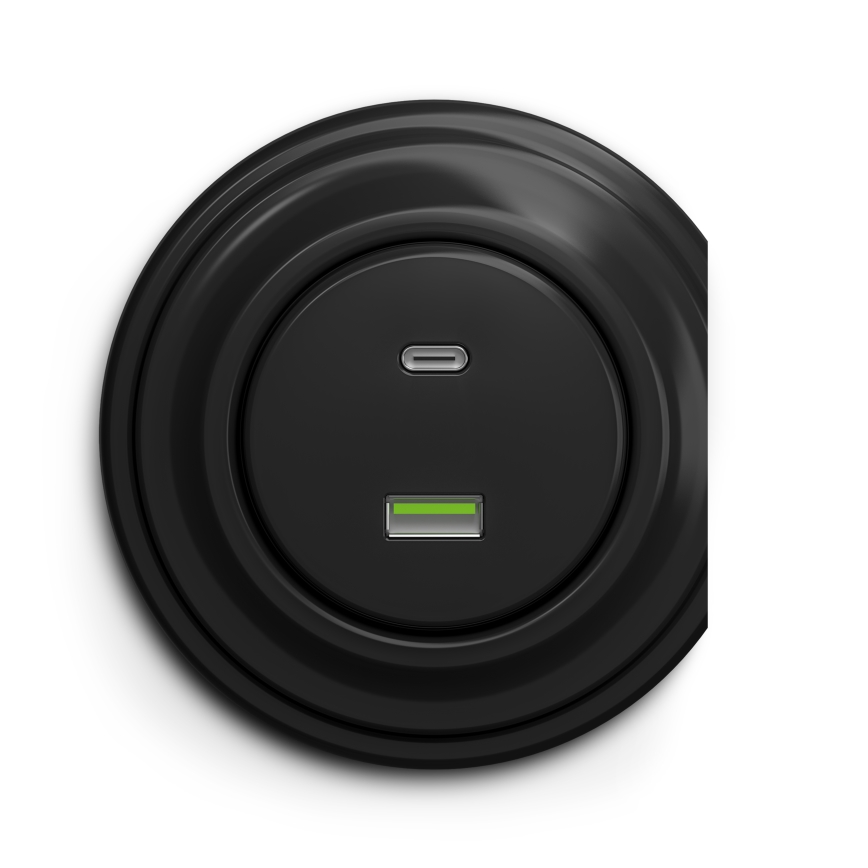 Kliklap - Vanaaegne USB pesa A+C must