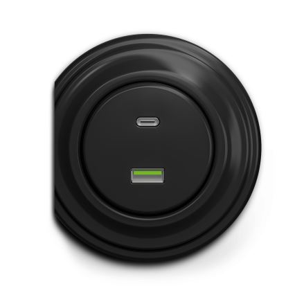 Kliklap - Vanaaegne USB pesa A+C must