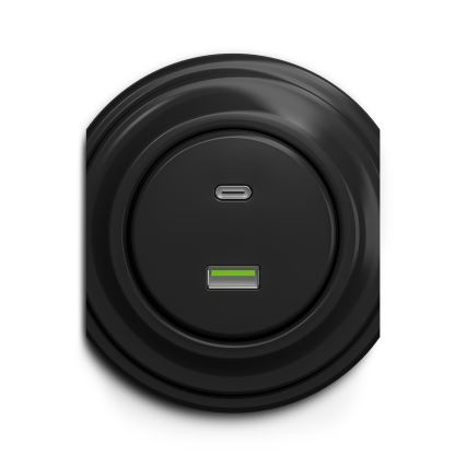 Kliklap - Vanaaegne USB pesa A+C must