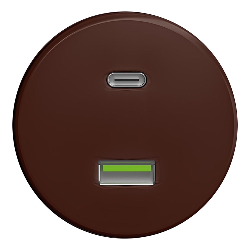 Kliklap - Vanaaegne USB pesa A+C pruun