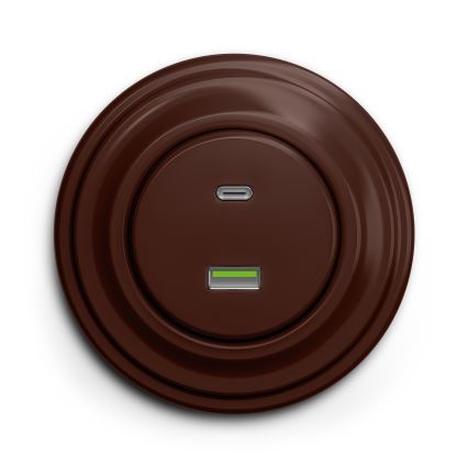 Kliklap - Vanaaegne USB pesa A+C pruun