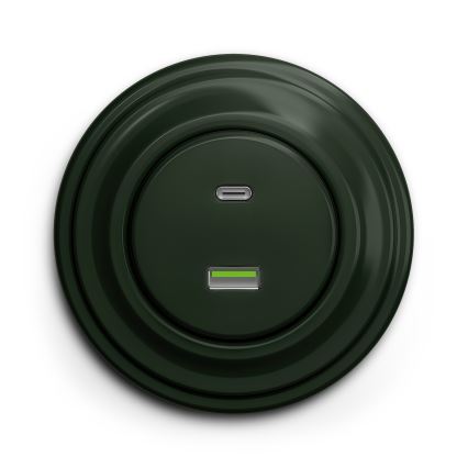 Kliklap - Vanaaegne USB pesa A+C roheline