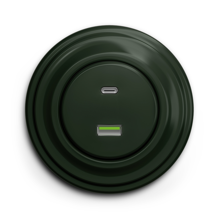 Kliklap - Vanaaegne USB pesa A+C roheline
