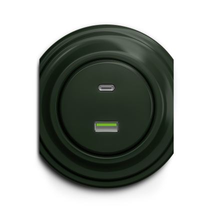 Kliklap - Vanaaegne USB pesa A+C roheline