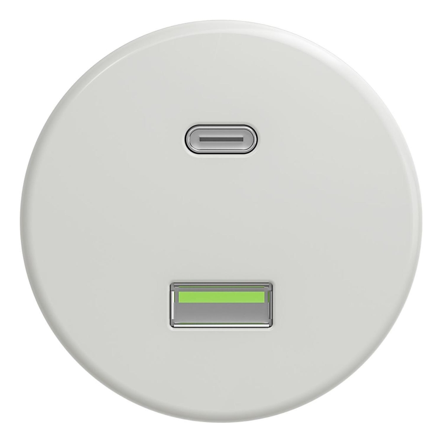 Kliklap - Vanaaegne USB pesa A+C valge