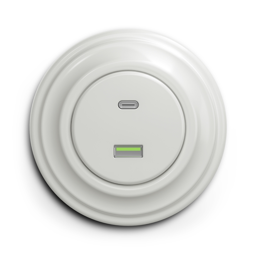 Kliklap - Vanaaegne USB pesa A+C valge
