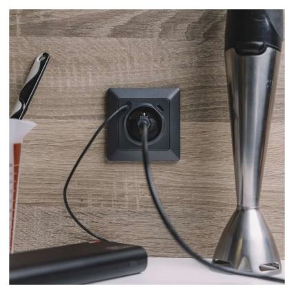 Kodune pistikupesa USB-A+USB-C, Prantsuse tüüpi, 250V/16A, antratsiit